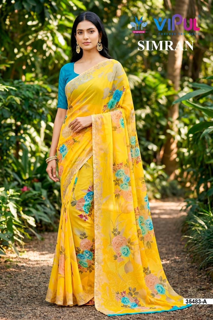 vipul simran 35483 georgette wholesale printed saree