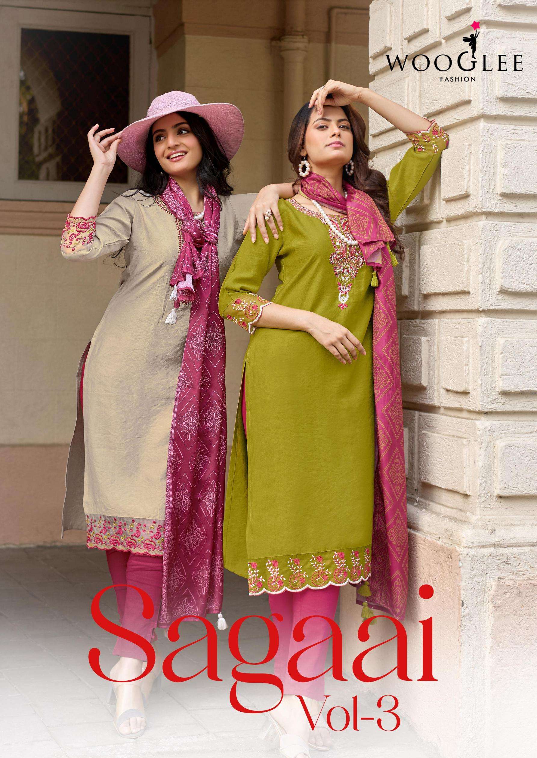 wooglee sagaai vol 3 series 4007-4012 viscose weaving readymade suit 