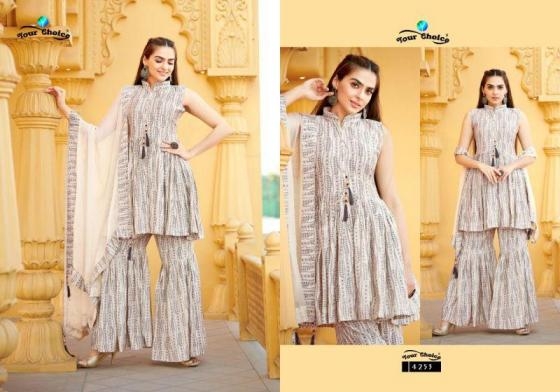 your choice matrix series 4252 to 4255 modal readymade classic plazzo suits in wholesale surat