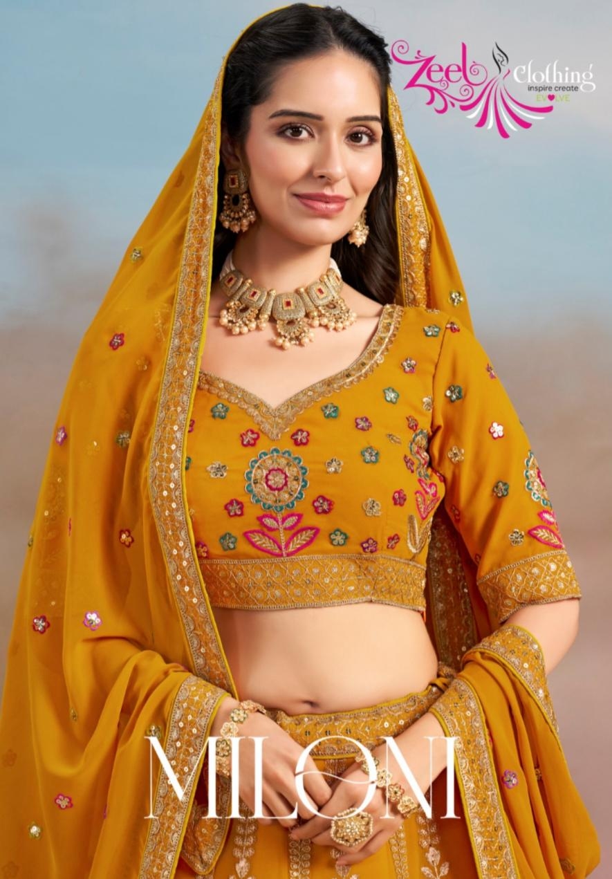 zeel cloothing miloni georgette wedding special chaniya choli in wholesale surat
