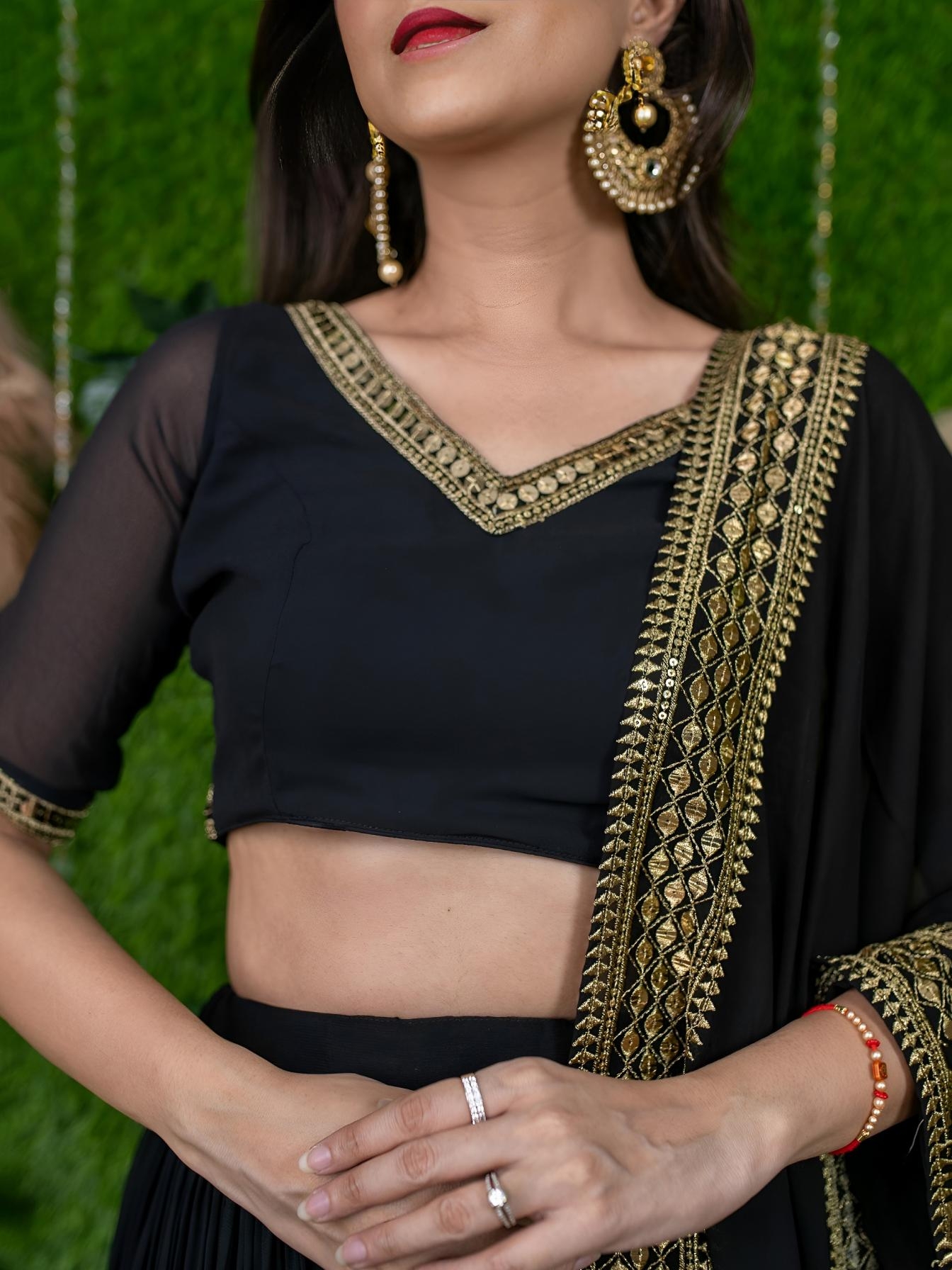 zeel clothing 15061 Georgette Multiple Sequins and Zari Embroidery Work lehenga