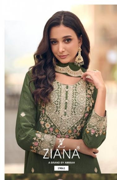 ziana 19061 A to D exclusive moss silk readymade pakistani combo plazzo suit in wholesale surat
