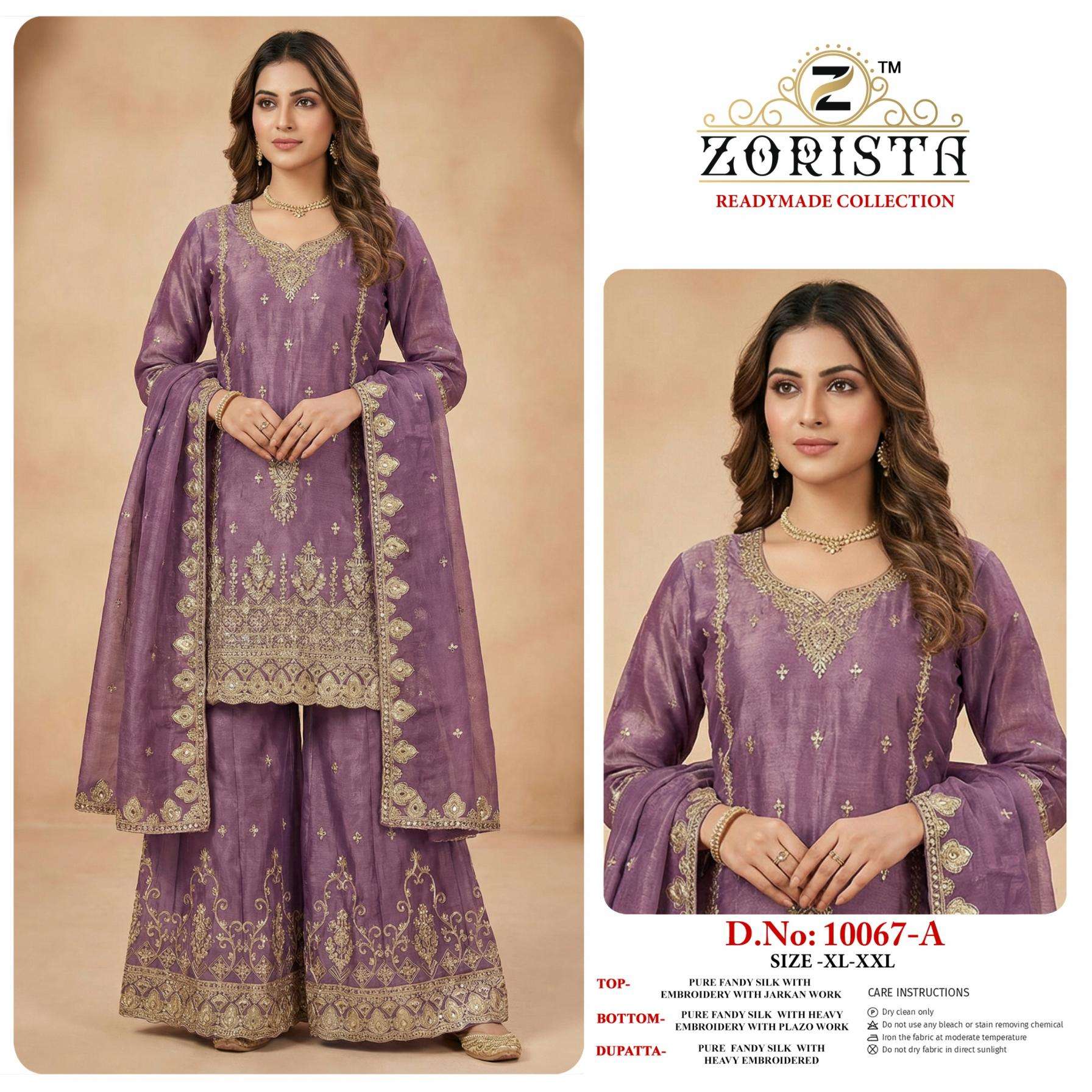 zorista 10067 A to D full stitch fandy silk pakistani suit in wholesale surat