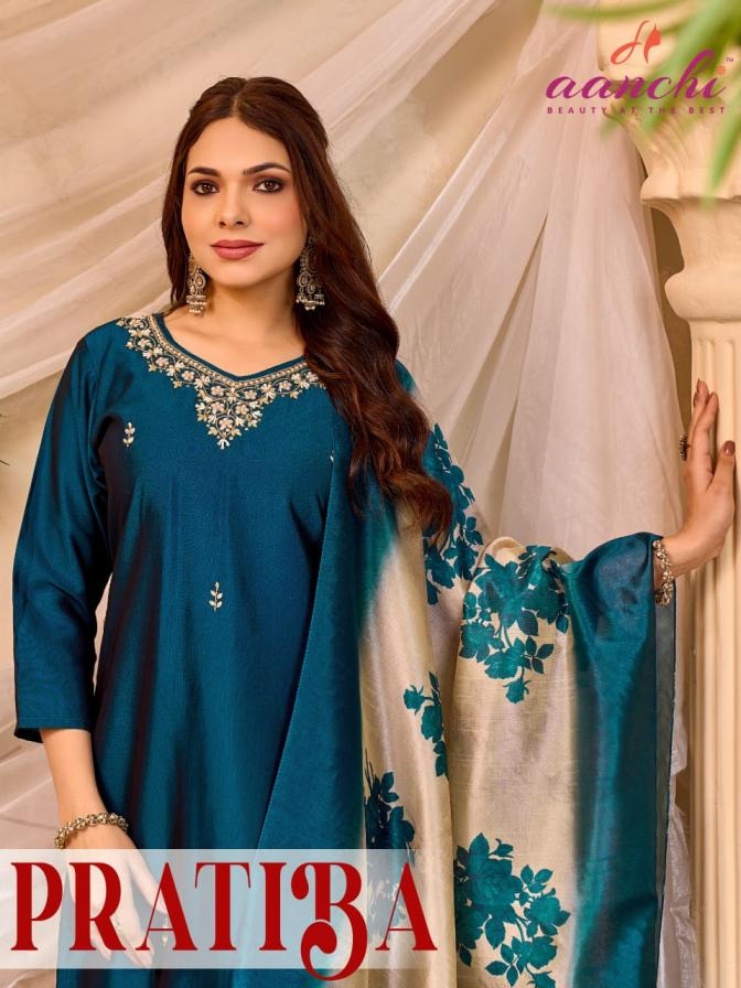 aanchi pratiba rangila silk wholesale readymade suit in surat