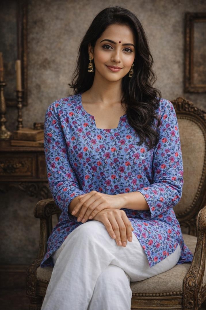 aawiya rj 15 muslin readymade fancy short kurti