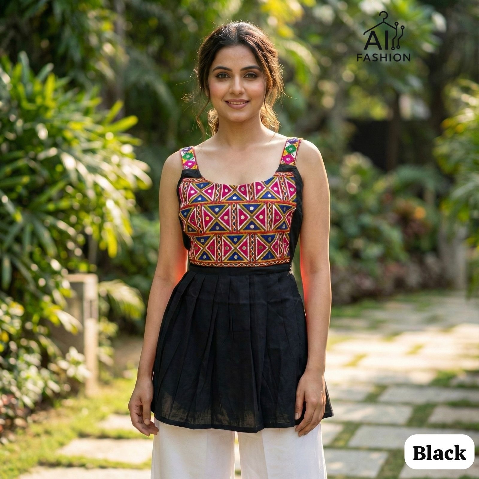 ai fashion Pankhudi Heavy Rayon Short length Sleeveless Top for this Festival season