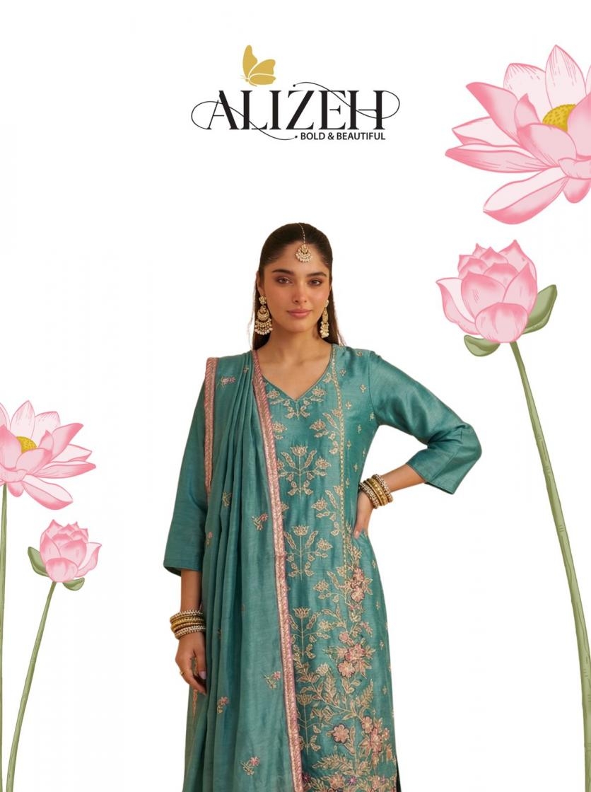 alizeh series 7095-7097 shimmer silk readymade wholesale suit in surat