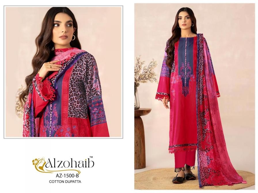 alzohaib 1492-1500 cotton modern pakistani dress materials