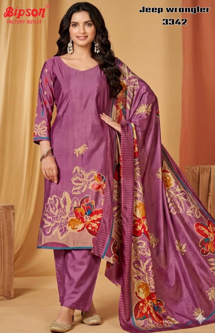 bipson prints jeep wranglar 3342 roman silk readymade wholesale suit in surat