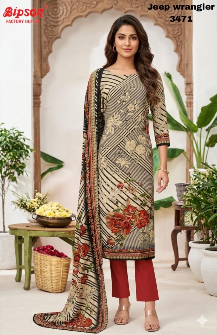 bipson prints jeep wranglar 3471 roman silk readymade wholesale suit in surat