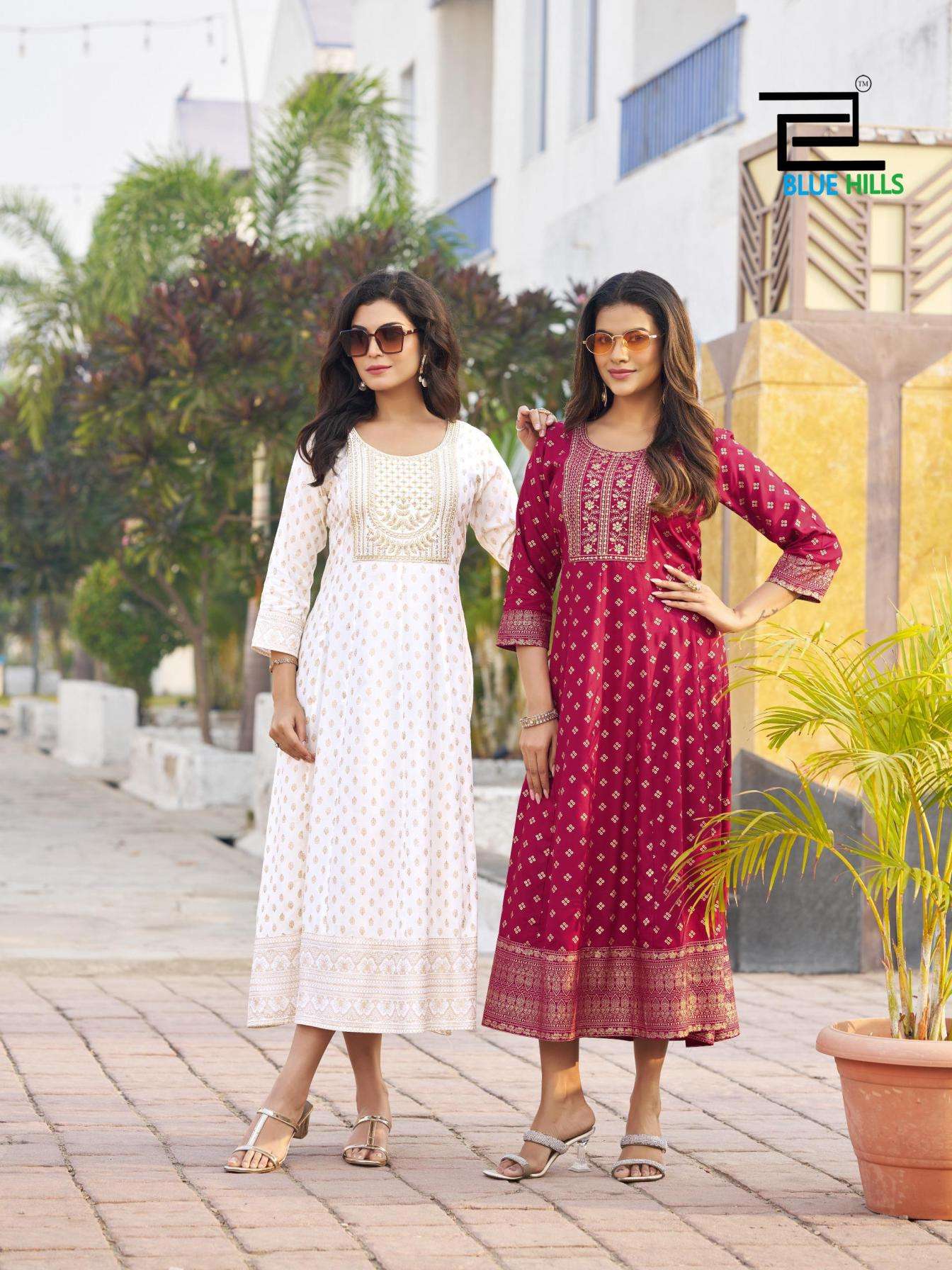 blue hills lopez series 5229-5234 rayon 14kg Anarkali Gown 