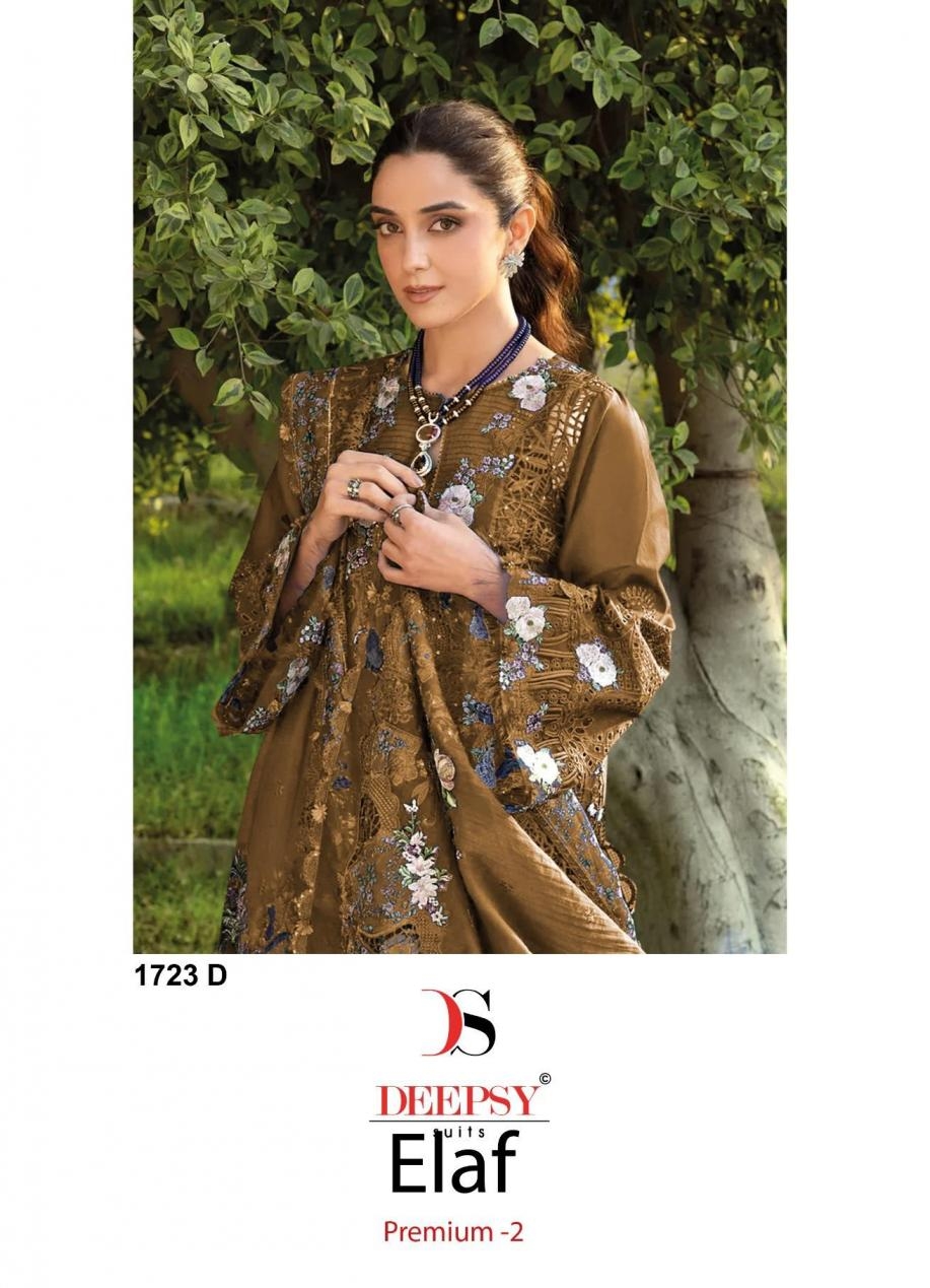 deepsy suits elaf premium vol 2 series 1723 Pure cotton wholesale suit in surat