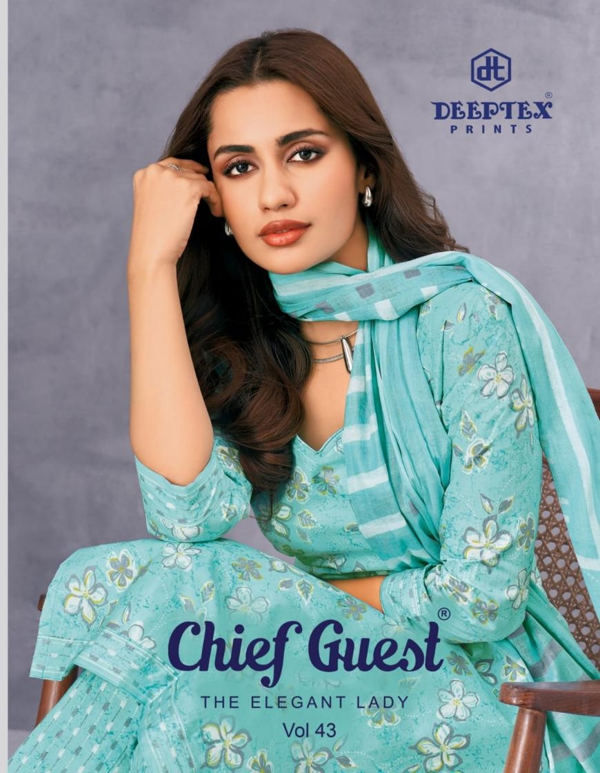 deeptex prints chief guest vol 43 series 4301-4315 lawn cotton wholesale suit in surat