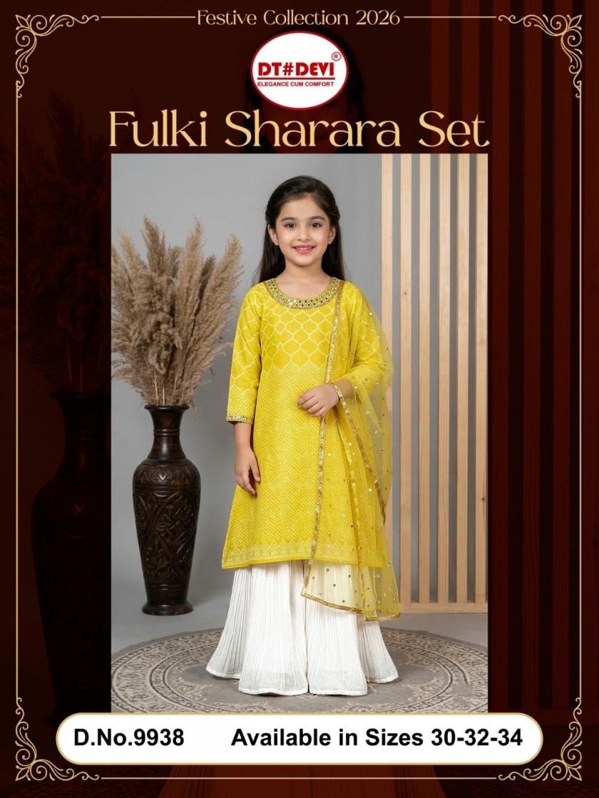 dt devi fulki 9938 georgette wholesale kids readymade suit in surat