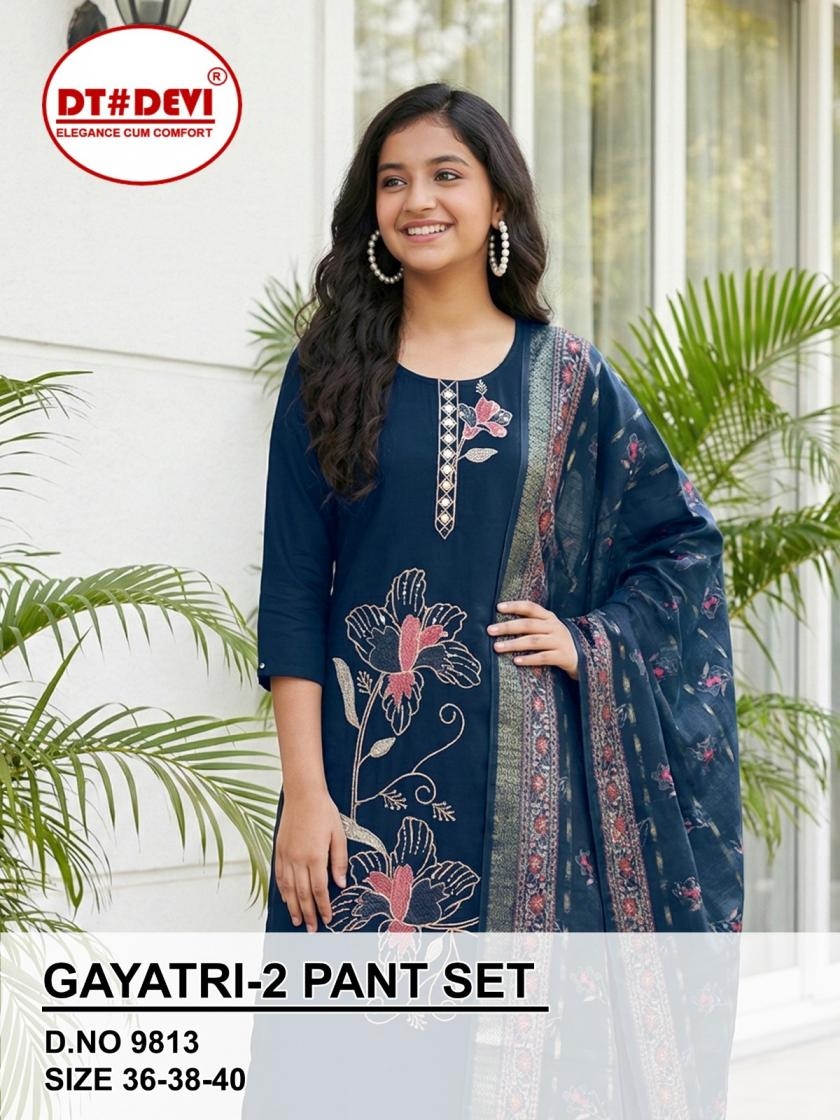 dt devi gayatri vol 2 series 9813 roman silk readymade wholesale suit
