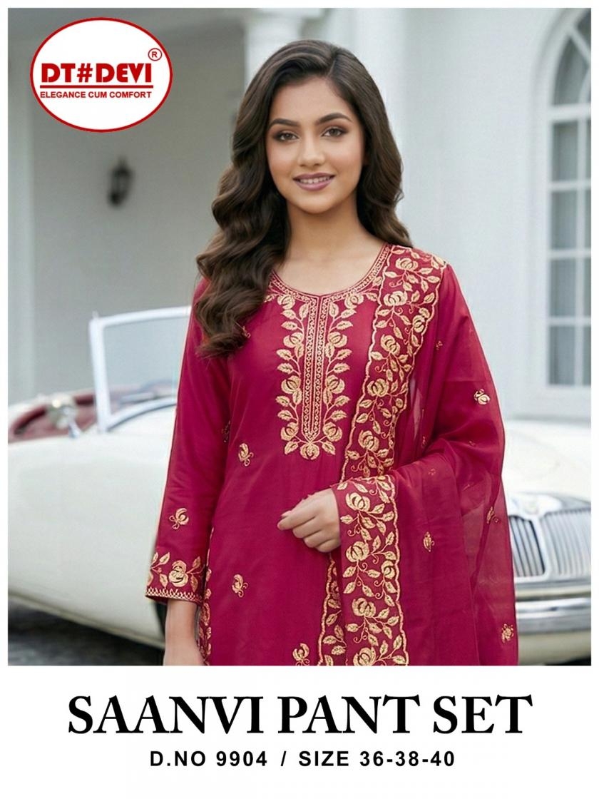 dt devi saanvi 9904 roman silk readymade suit in surat