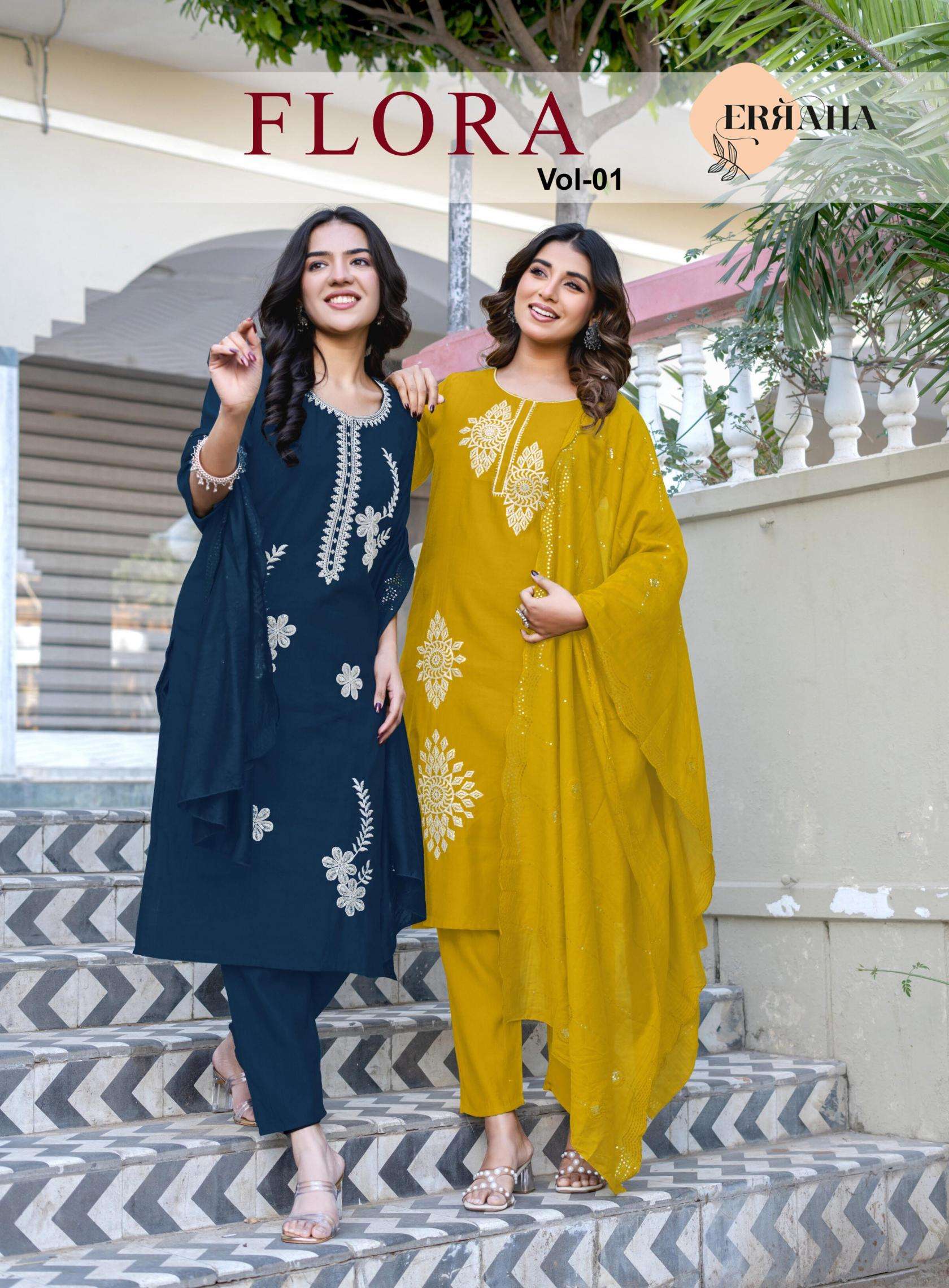 erraha flora vol 1 series 8001-8008 Premium vertican readymade wholesale suit in surat