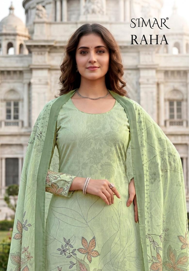 glossy simar raha series 6253 cotton digital print with embroidery wholesale suit 