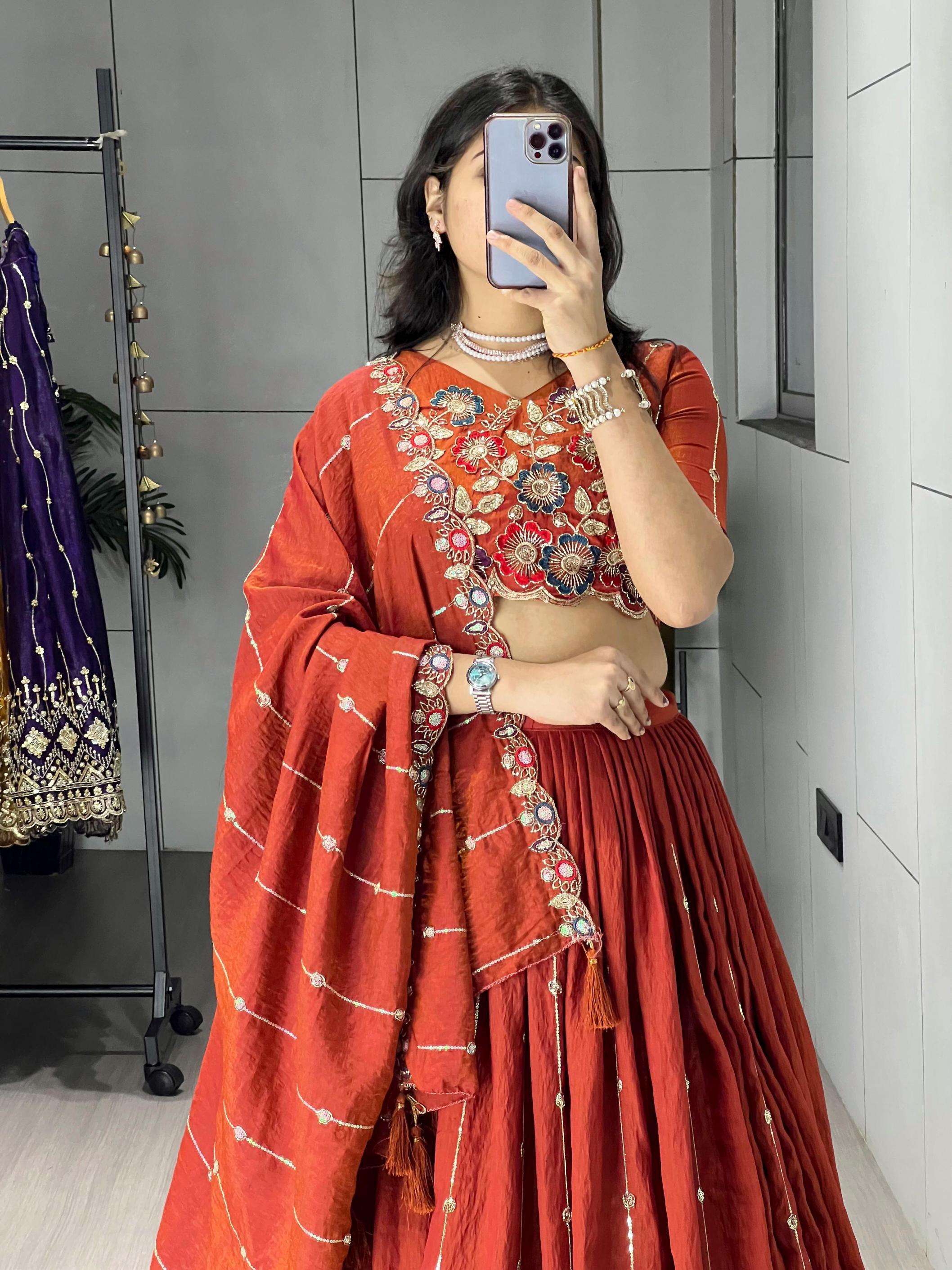 grtn8118 vichitra Multi Embroidery n Pipe Bead With Traditional Work lehenga