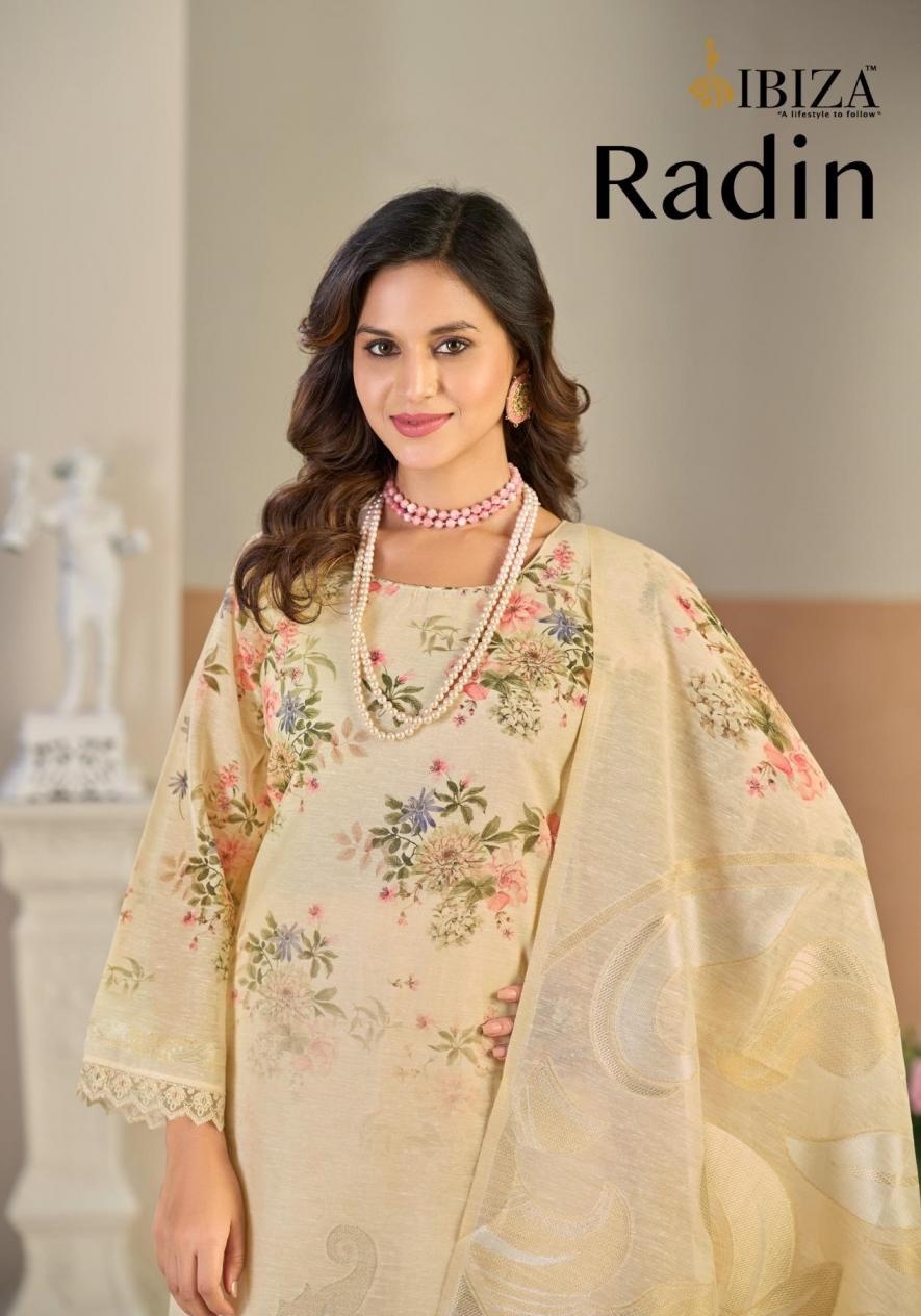 ibiza radin series 5071-5074 pure linen jacquard wholesale suit in surat
