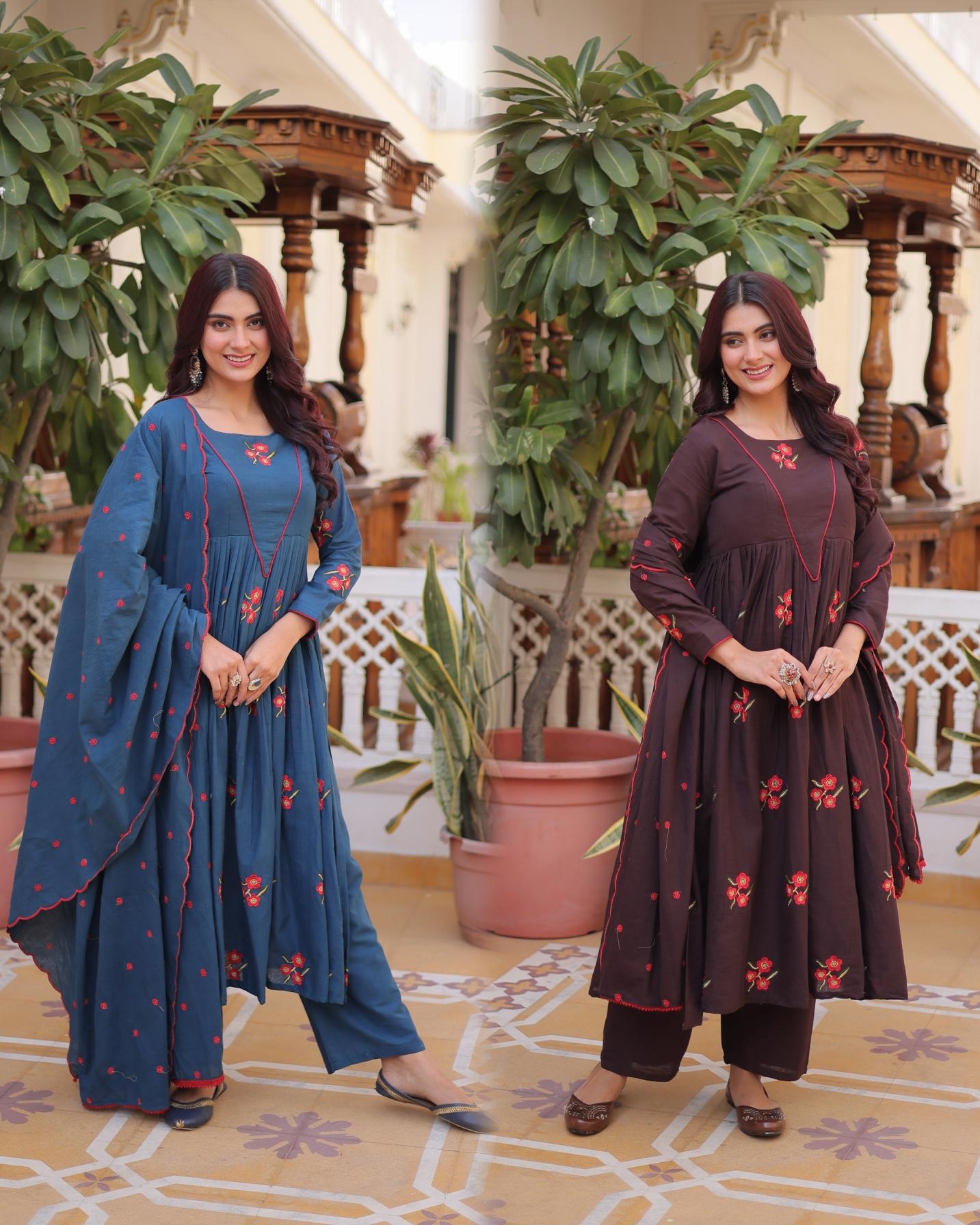 ka 1245 shop trendy cotton readymade embroidered 3pcs dress