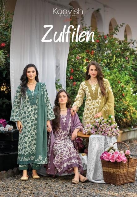 kaavish zulfilen series 2521-2524 lawn cotton digital print wholesale suit