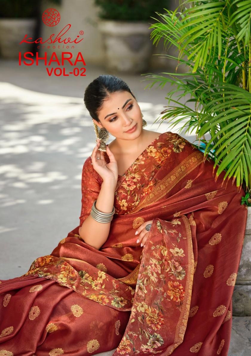 kashvi creation ishara vol 2 series 201-208 moss wholesale saree 