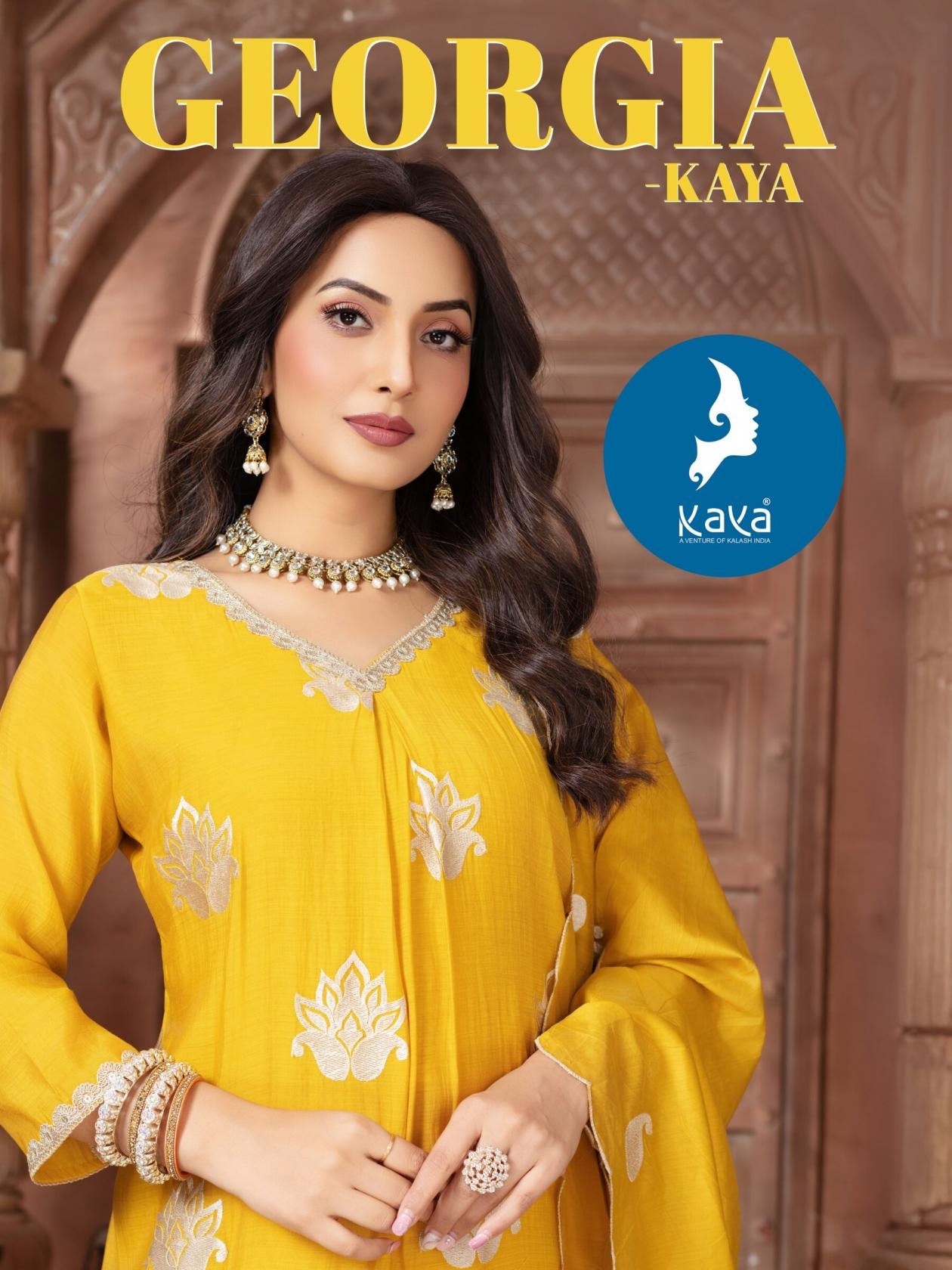 kaya georgia series 01-06 mul chanderi readymade suit in surat 