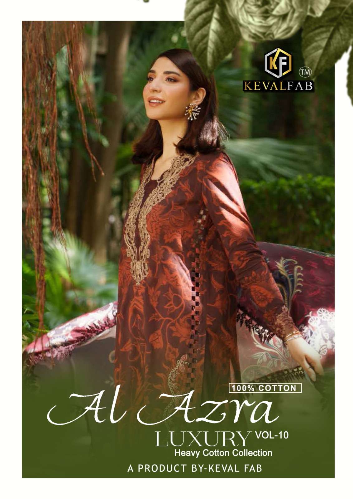Keval Fab Al-Azara Vol-10 series 10001-10006 Heavy Lawn Cotton readymade suit 