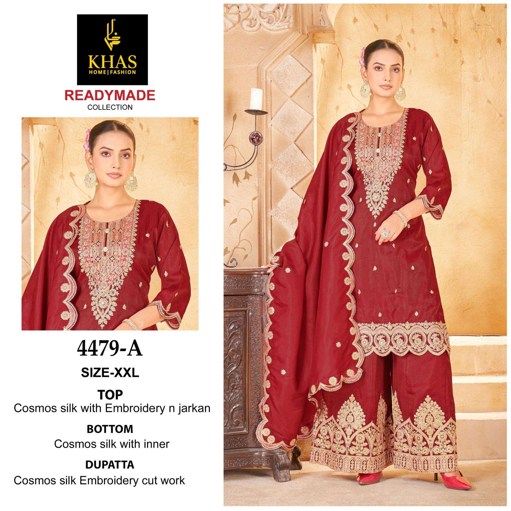 khas 4479 simer silk embroidery  hand jarkan mirror tech readymade suit in surat