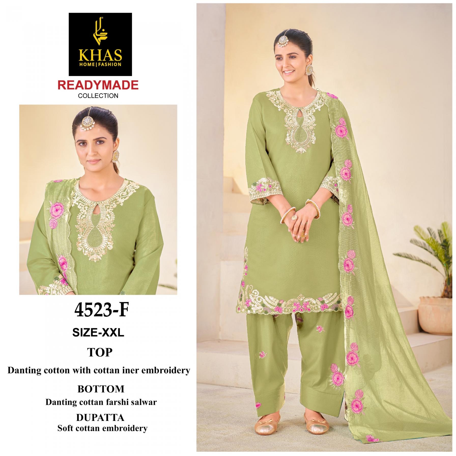 khas 4523 def Danting cotton  readymade pakistani plazzo style dress