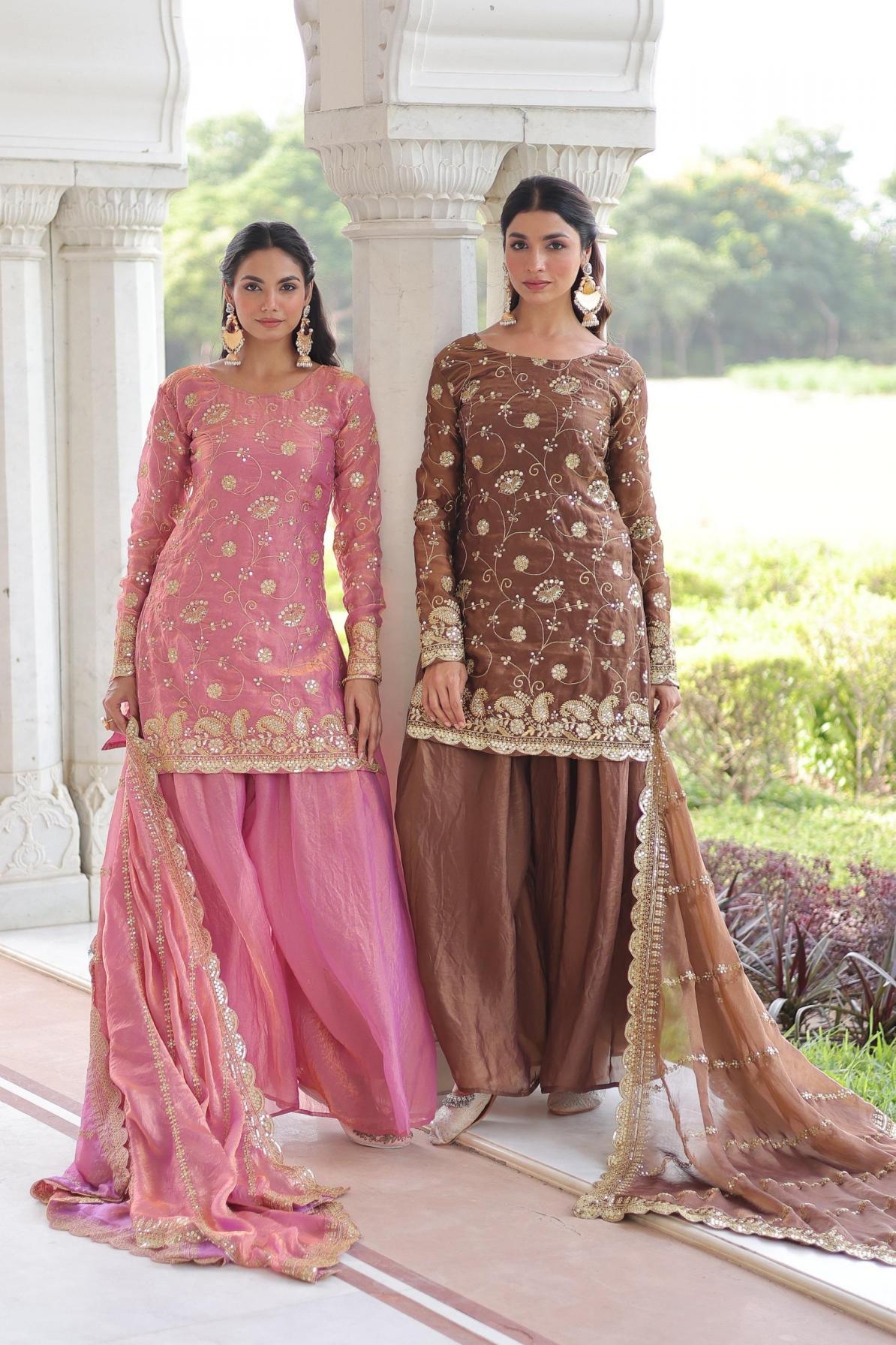 lw 9300 fendy readymade top sharara with dupatta set