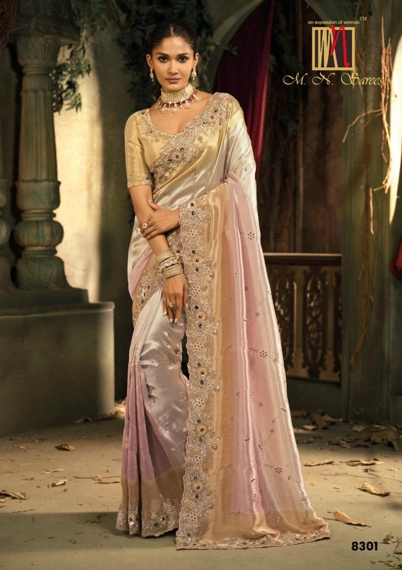 mn festival hit series 8301-8309 pure silk embroidery saree at wholesale price