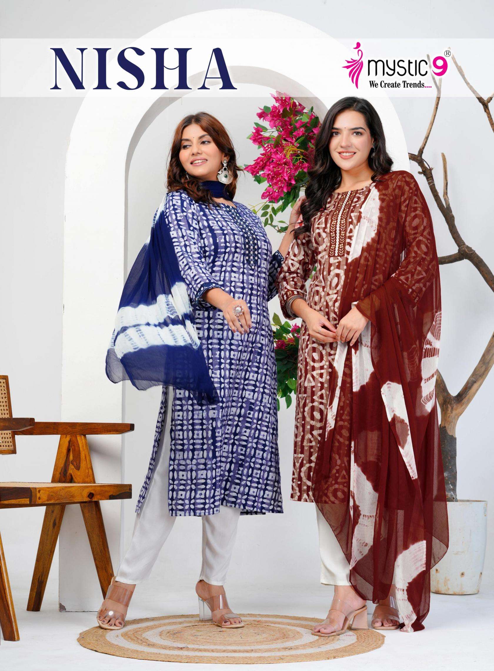 mystic9 nisha vol 16 series 16001-16008 cotton readymade suit