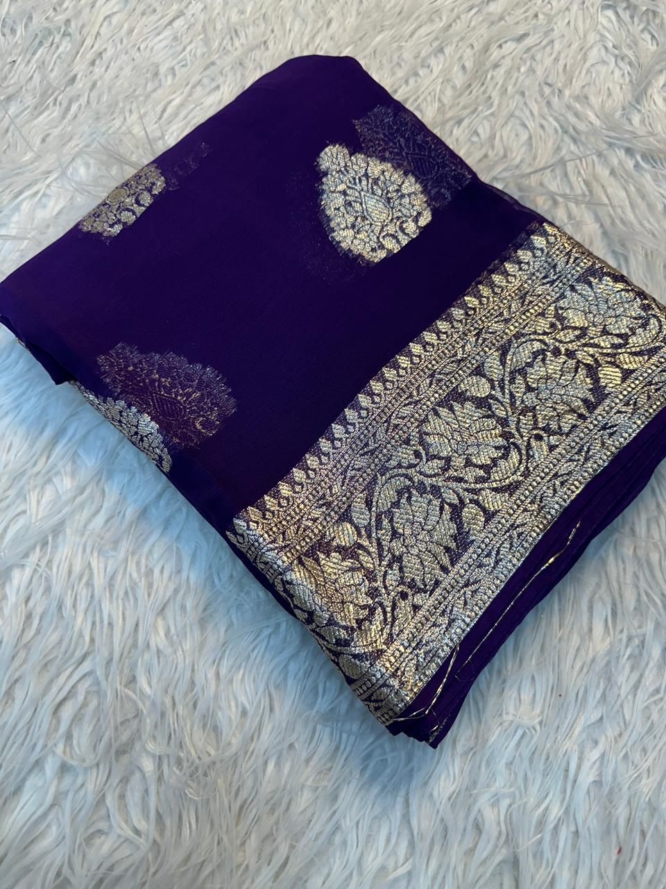 New Arrivals-232 Viscose Georgette Saree With Running Viscose Blouse 