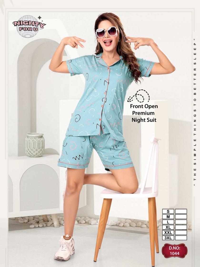nighty for you 1044 hosiery summer wear short night suit