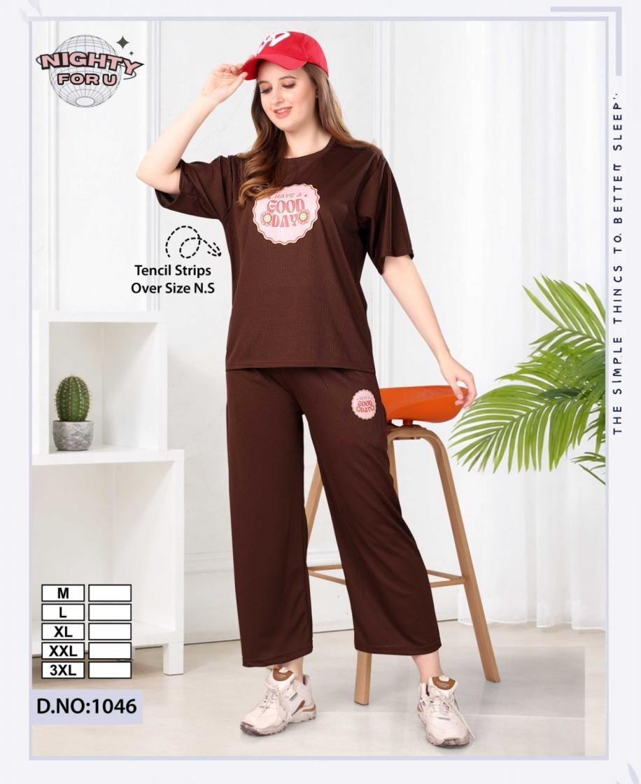 nighty for you 1046 hosiery over size night suit womens