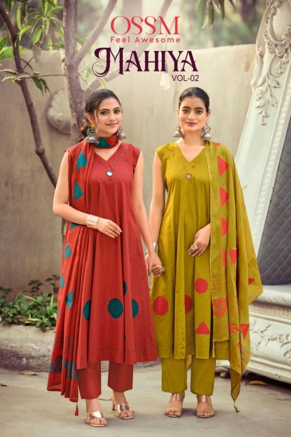 ossm mahiya vol 2 series 1001-1006 cotton readymade suit 