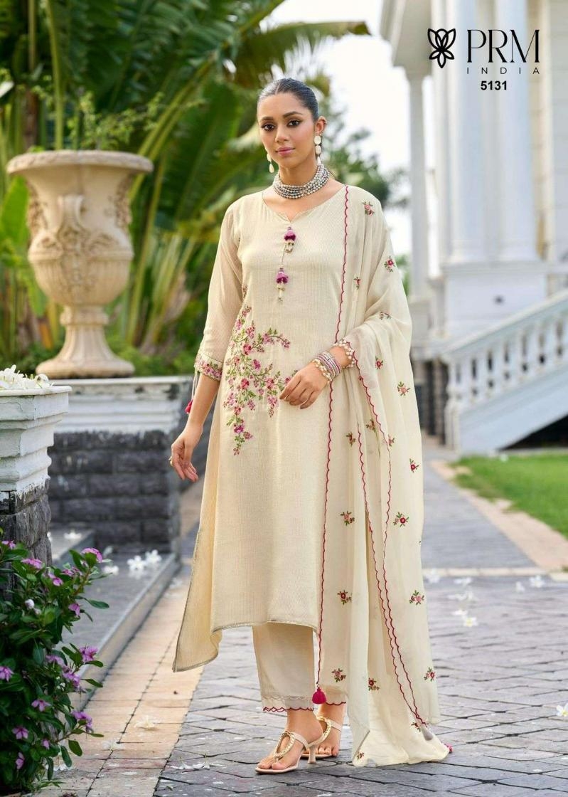 prm india saheli series 5131-5136 russian silk wholesale readymade suit in surat