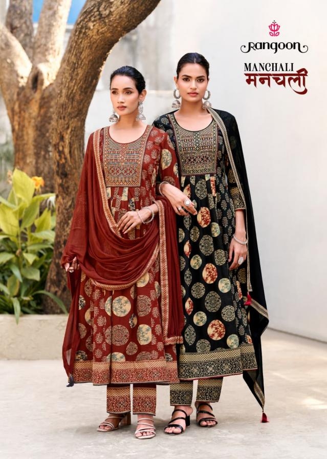 rangoon manchali series 10621-10624 cotton readymade wholesale suit in surat