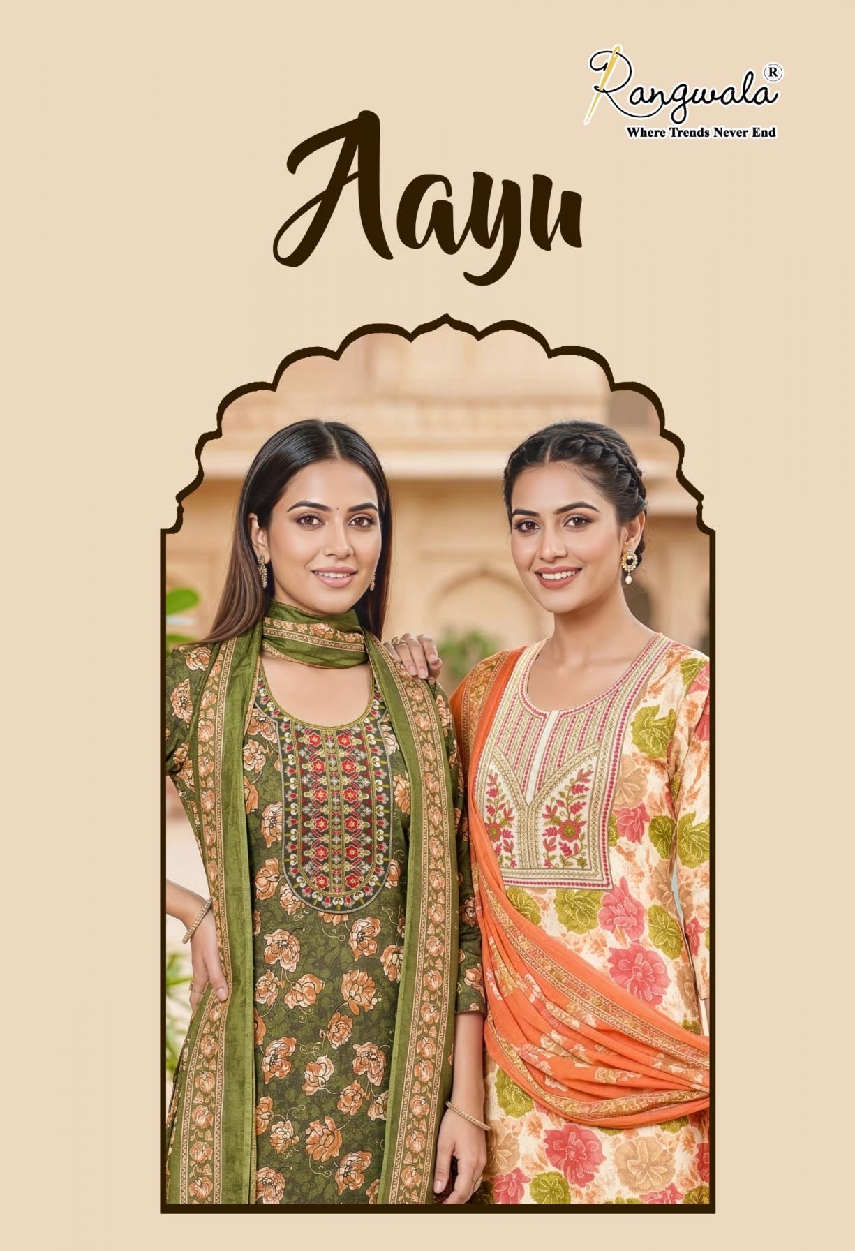 rangwala aayu series 1001-1008 heavy cotton readymade wholesale suit in surat