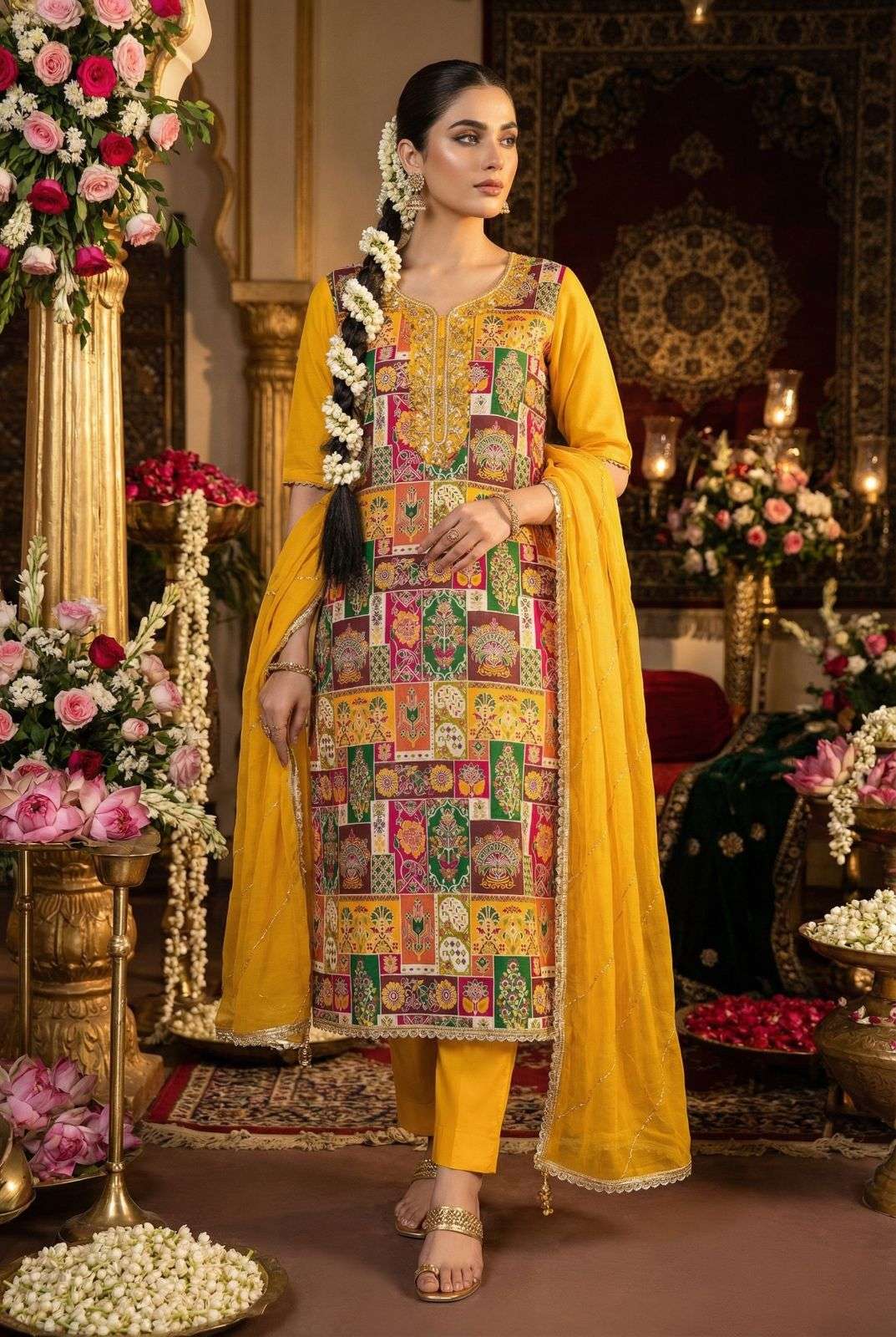 RIMZIM- VOL-18 VISCOS POJISHAN BANARSHI WITH HAND WORK readymade suit