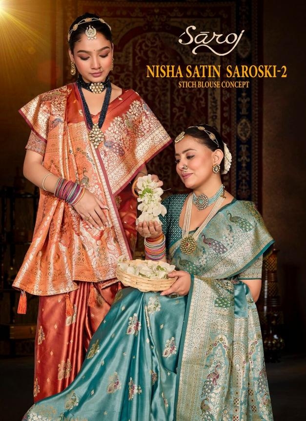 Saroj Nisha Satin saroski vol 2 series 2001-2004 Satin silk wholesale saree
