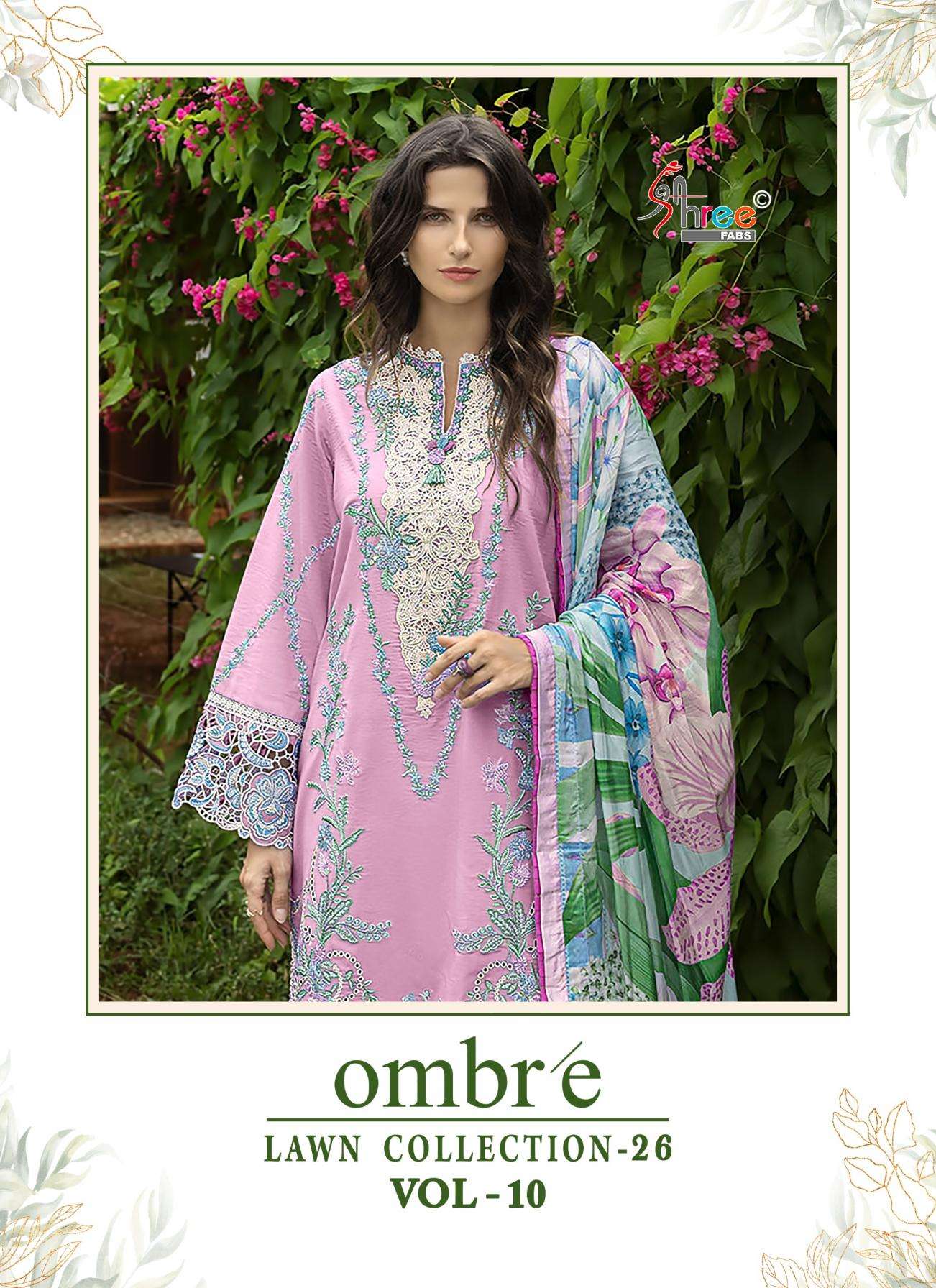 shree fabs ombre lawn collection 26 vol 10 series 4227-4232 pure cotton wholesale suit