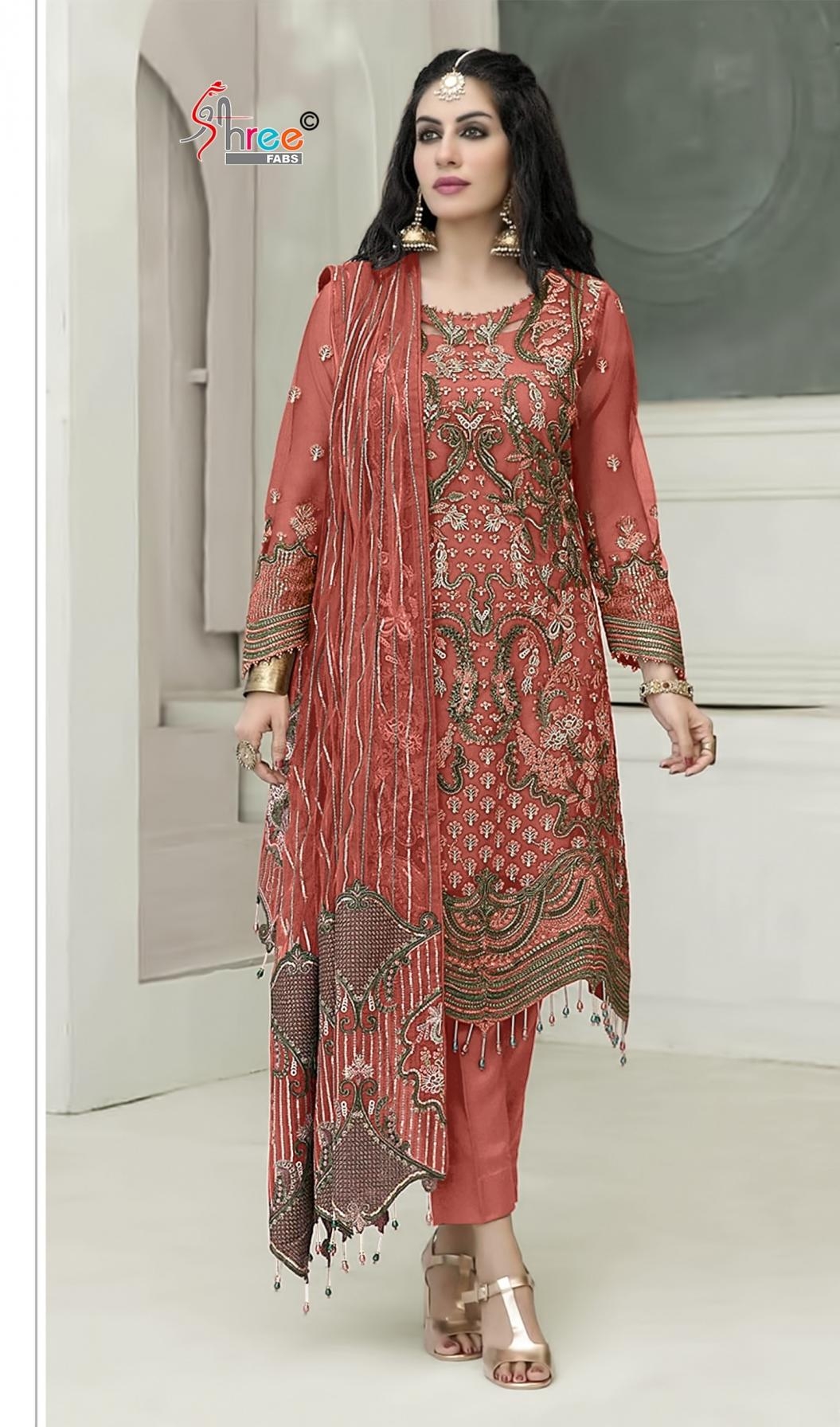 shree fabs sf 5533 chiffon Heavy embroidery wholesale suit in surat