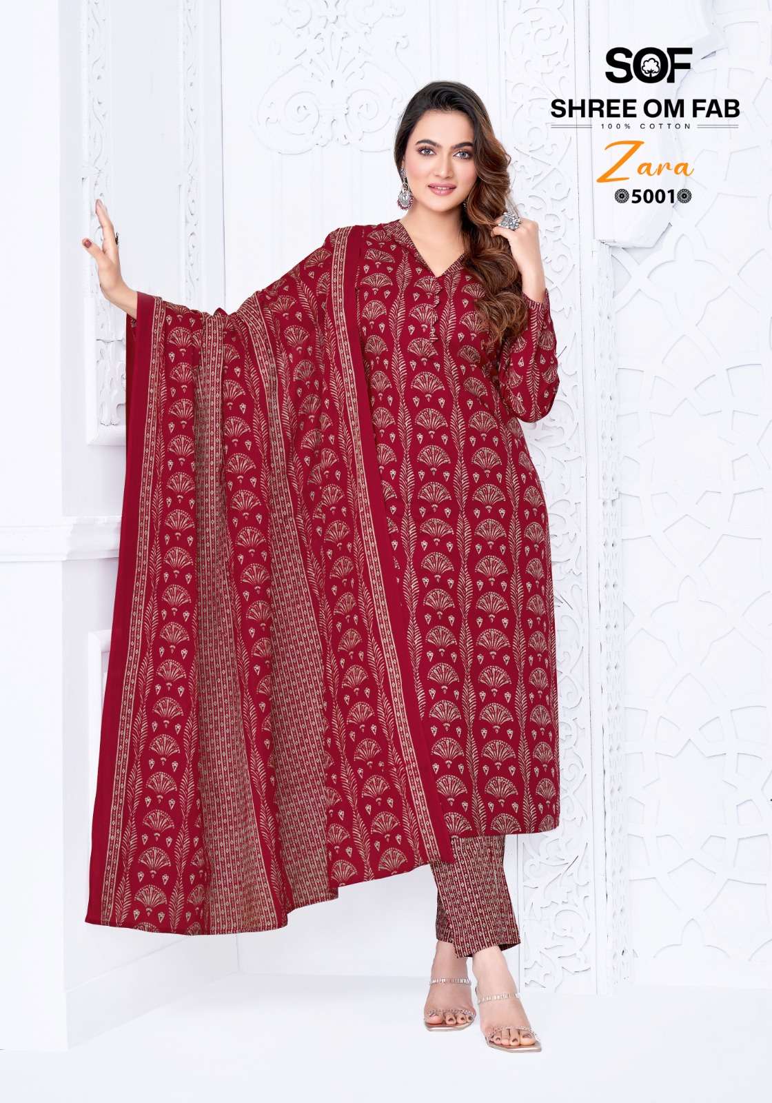 Sof Zara Vol-5 series 5001-5010 Heavy Cotton wholesale suit 