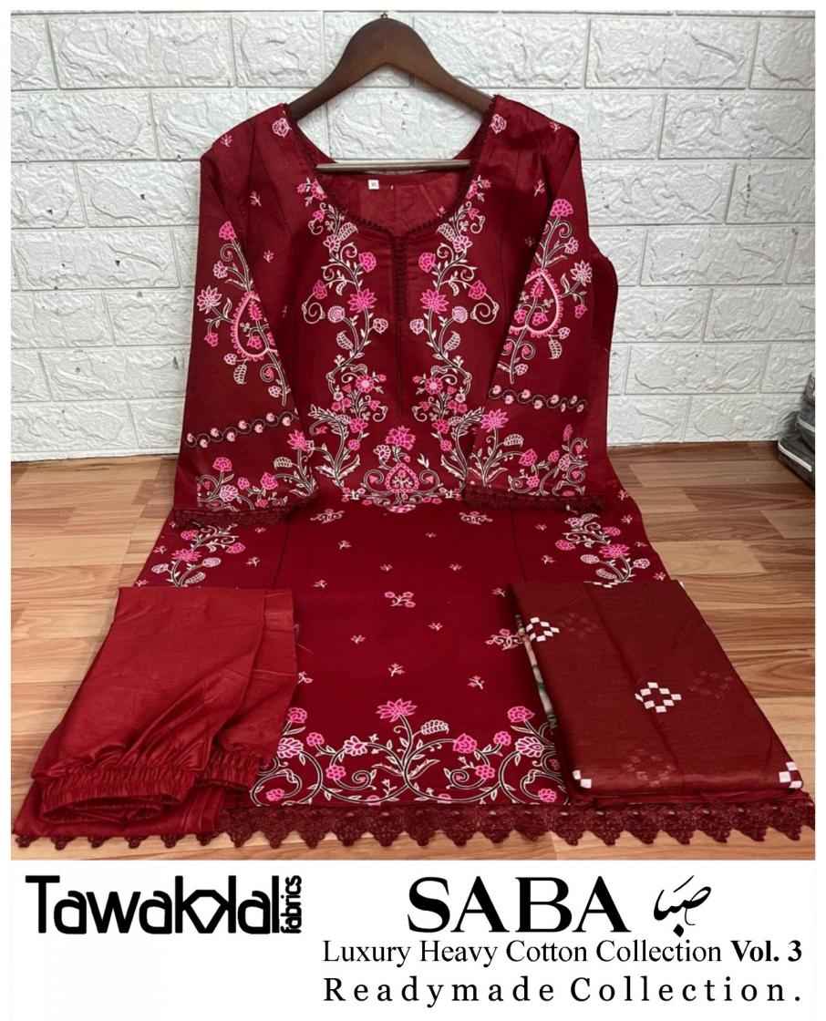 tawakkal saba luxury cotton collection vol 3 heavy cotton pakistani wholesale suit 