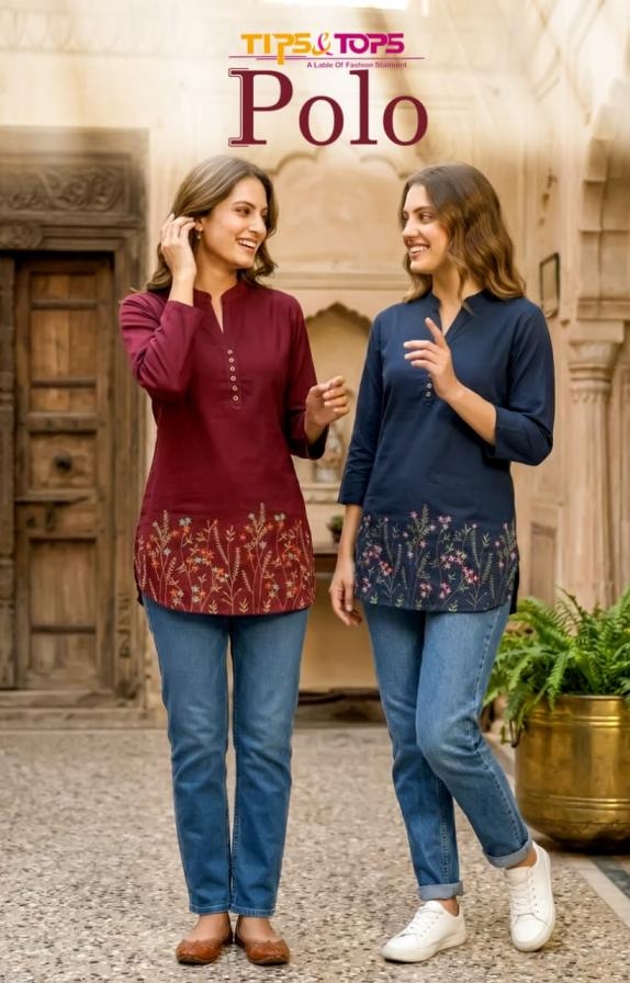 tips & tops polo series 6021-6026 rayon short kurtis for women