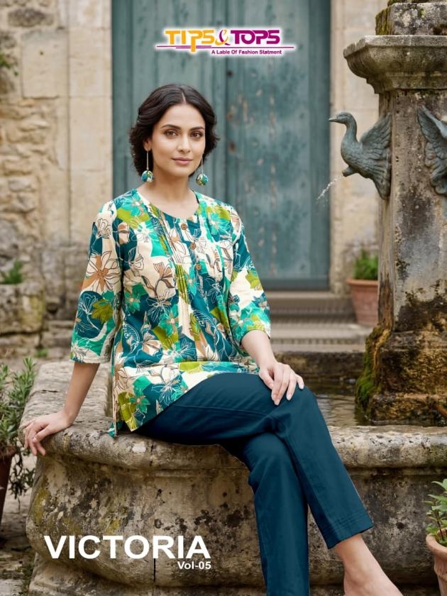 tips & tops victoria vol 5 series 501-506 Cotton Print wholesale tops in surat