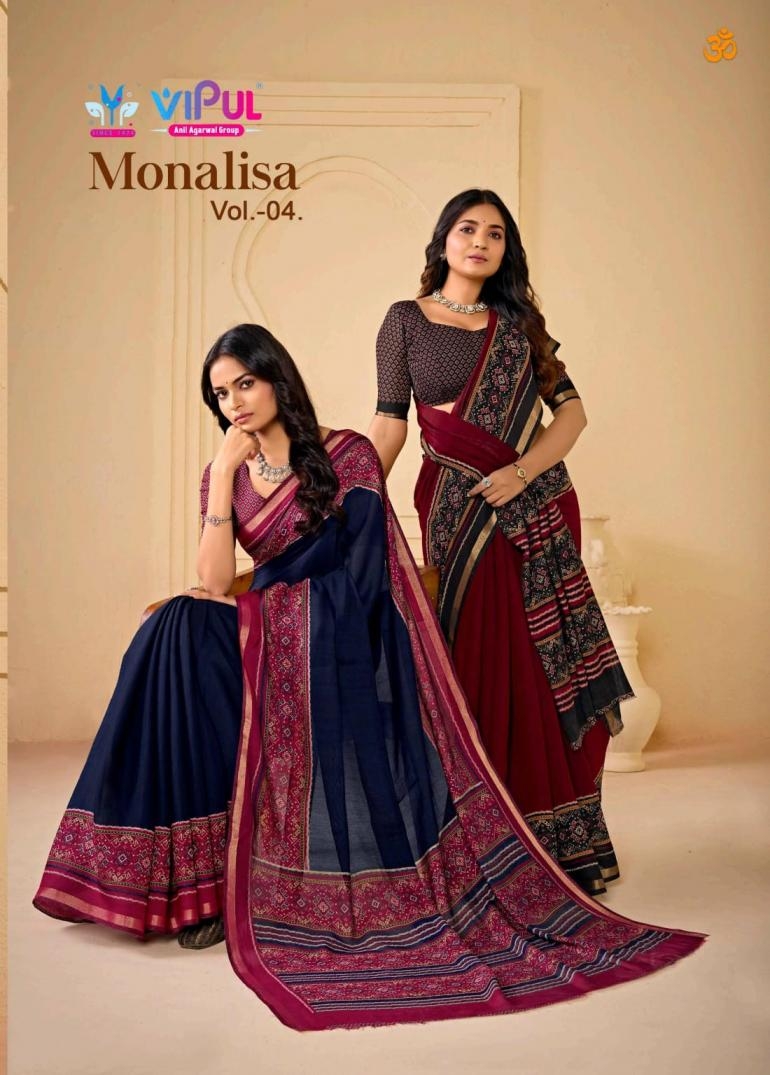 vipul fashion monalisa vol 4 series 93177 mal cotton wholesale saree 